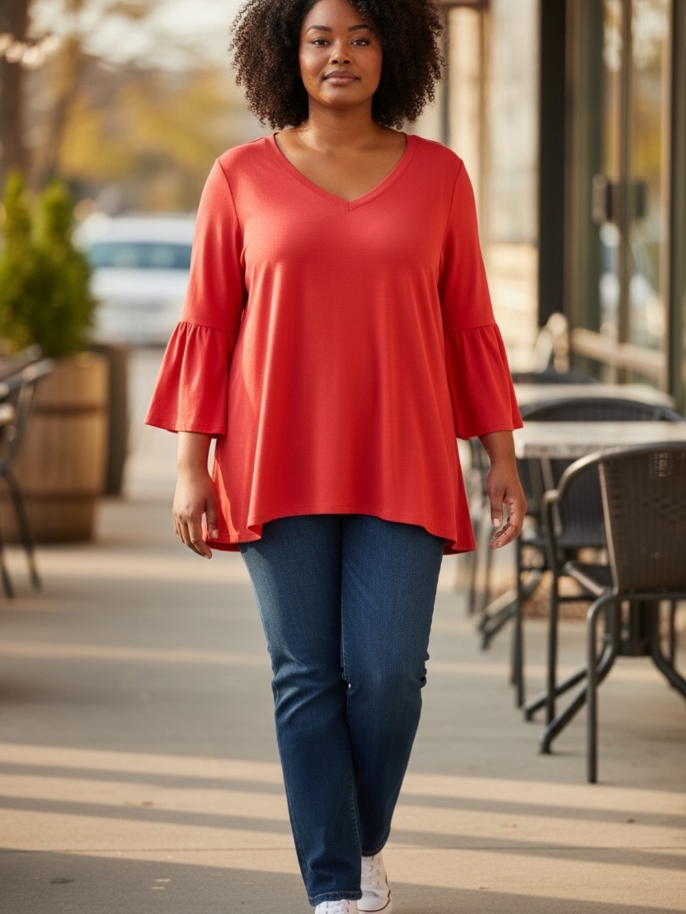 NWT: Curvy size 5x V-Neck Bell Sleeve Tunic